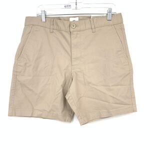H&M Regular Fit Mid Length Chino Shorts Mens Size 32 Light Tan NEW